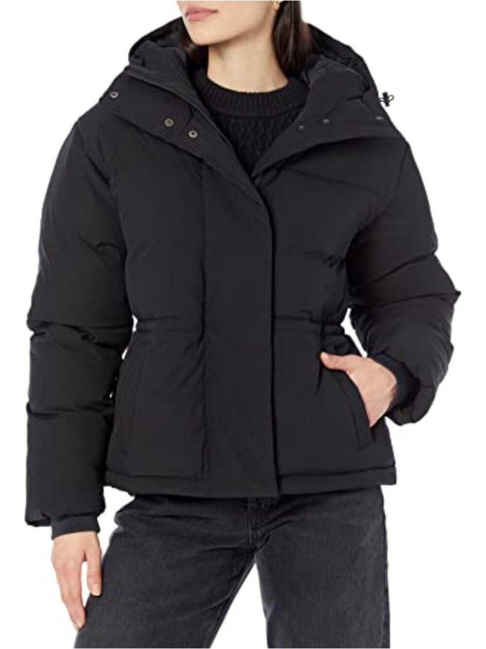 Relaxed Fit Puffer Jacket Hooded Water-Resistant Recycled Polyester